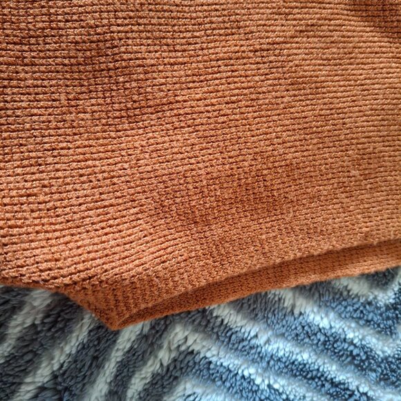 CYRUS Rayon Blend Tunic Top - Chic Orange-Brown Knit - Women's XL - Picture 4 of 5